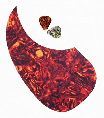 Left Hand Acoustic Guitar Pickguard Anti-scratch plate Comma Shape. Red-brown. Free and Fast Shipping! (From Magik Wagon)