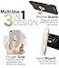 Aduro Cell Phone Ring Holder, 3 in 1 Universal Phone Ring Stand Car Holder, Finger Grip Phone Holder for iPhone, Samsung Phone and Smartphones (Gold)