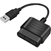 PS2 Controller to USB Controller Adapter, Converter Cable Compatible with PS1 PS2 Dual Shock 2 Joypad Gamepad to PS3 PC Game