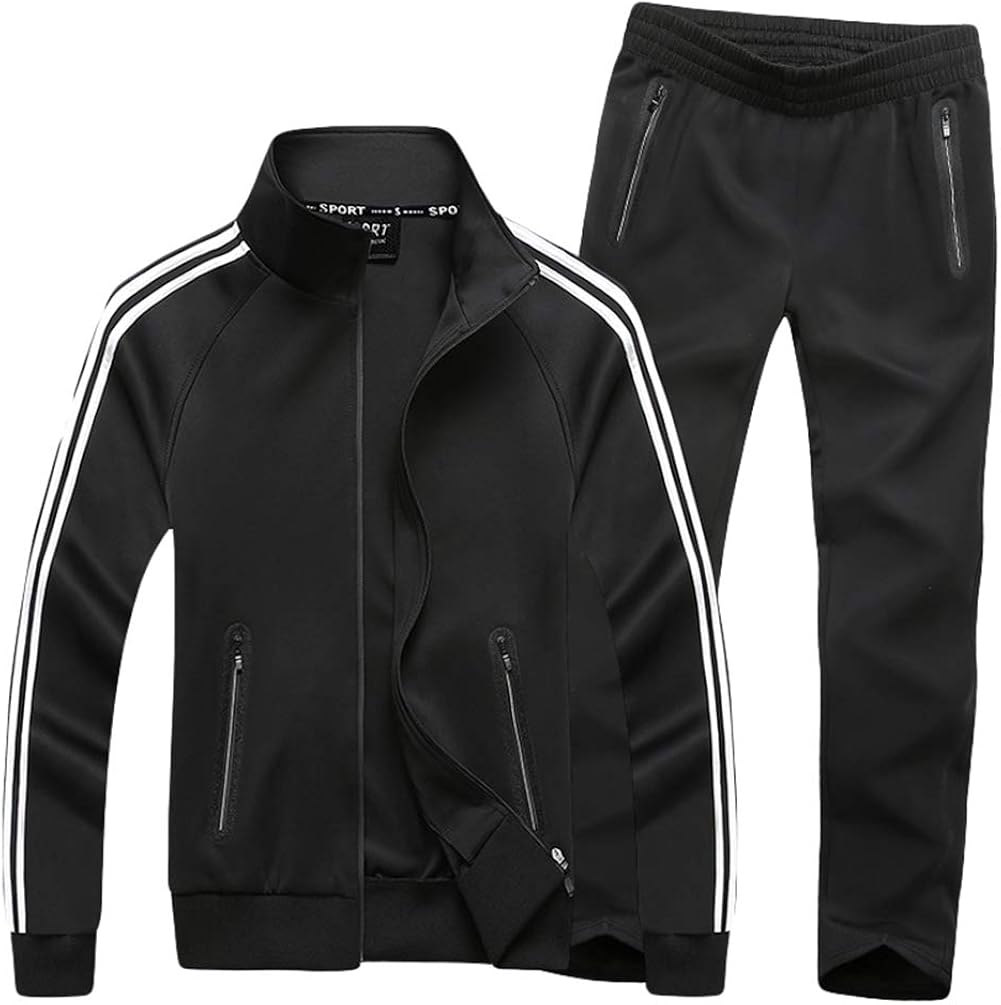 WanYangg Tracksuits Sportswear Sets Men's Casual 2 Pieces Full Zip