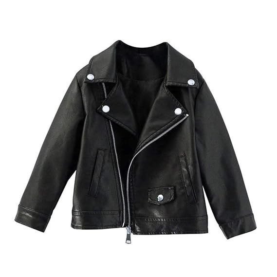 HUHU833 Baby Mantel, Kinder Lederjacke Baby Mädchen Jungen Outwear Ledermantel Kurze Jacke Winddicht Kleidung