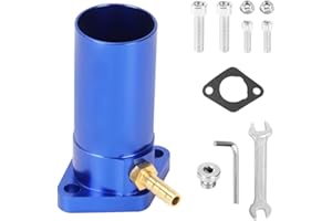 CYLEMOTO CNC Intake Pipe Inlet Manifold for VM24 PWK24 Carburetor 212cc 196cc 6.5hp Engine for CT200U CT200U-EX BT200X KT196 GX160 GX200 MB165 MB200 Mini Bike Go Kart Blue