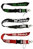 Set 3pcs Jeep Auto Lanyard Workout Gear Office And Auto Car Keychain Accessories Motorbike Superbike Lanyard With Webbing Strap Quick Release Buckle