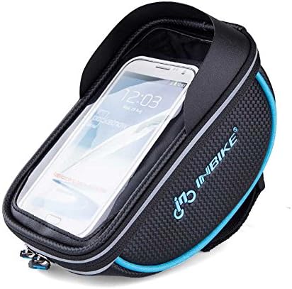 Bike Bag, Waterproof Touch Screen Bicycle Handbar Front Phone Frame Bag Holder For iPhone 8 7 Plus Cellphone Below 6.0 Inch With Sun Visor and easy to carry small gadgets, sunglasses