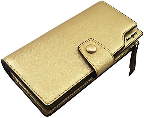 IU COMP Baellerry Women's Long Zipper Clutch Strap Wallet,Gold