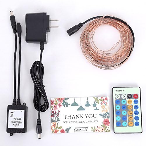 CREALITE Fairy Lights 33ft(10m) with Controller Adapter Powered Micro Wire 100 LED Waterproof Decorative Lights for Christmas,Party,Valentine's Day,Wedding,Garden,Festival (WarmWhite)