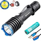 SKYBEN Olight Warrior X Pro 2250 Lumen NW LED 600 Meter Throw Tail Switch Magnetic Rechargeable Tactical Flashlight,with Charging Cable,21700 Battery Battery Box (Black)