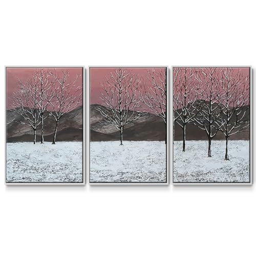 Renditions Gallery Landscape Wall Art Sunset Snowfall Withered Trees Painting M…
