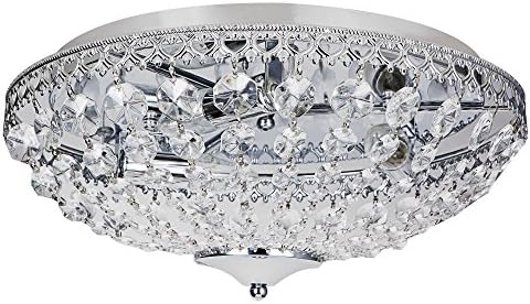 Lux Pro Ceiling Light Sparkling Crystals Art 3 X E 14