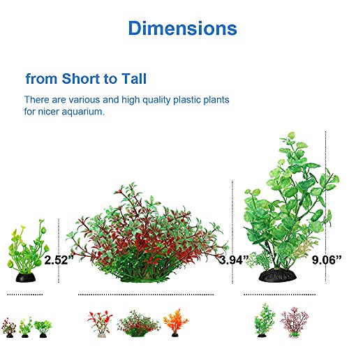 Aquarium Decorations Accessories Farm Fish Tank Decor Plastic Plants Artificial Small Decoration (8-15 gallons)