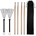 Pangda 2 Pair 5A Drum Sticks Classic Maple Wood Drumsticks Sets and 1 Pair Drum Wire Brushes Retractable Drum Sticks Brush with 1 Storage Bag