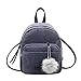 Creazrise Women Fashion School Bags Mini Thicken Corduroy Backpacks (Gray)