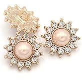 5Pcs Rhinestone Metal Button Accessory Decoration for DIY Scrapbooking Embellishments(Pink,18mm)