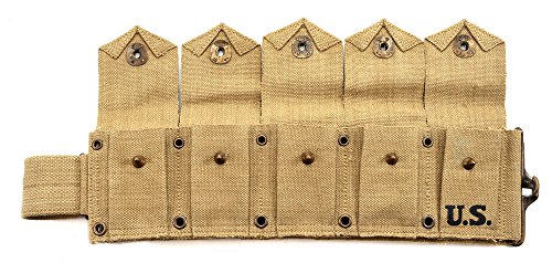 World War Supply US M1923 M1 Garand Cartridge Belt Khaki Marked JT&L 1942 up to 49" waist
