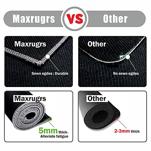 MaxRugrs Laundry Room Rug 5mm Thick Rubber Runner Floor Mats Non Slip