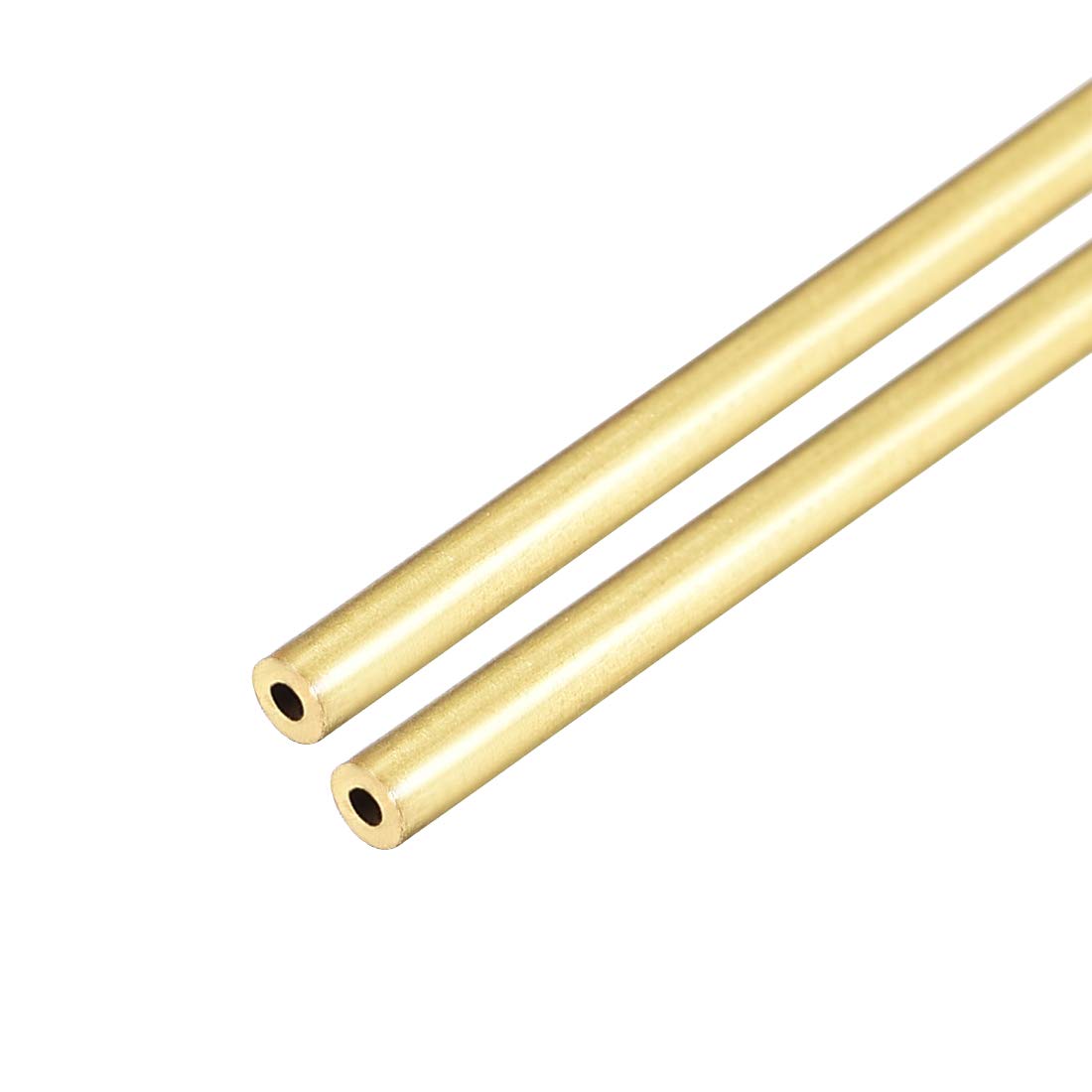 sourcing map Brass Round Tube, 300mm Length 2mm OD 0.5mm Wall Thickness, Seamless Straight Pipe Tubing 2 Pcs