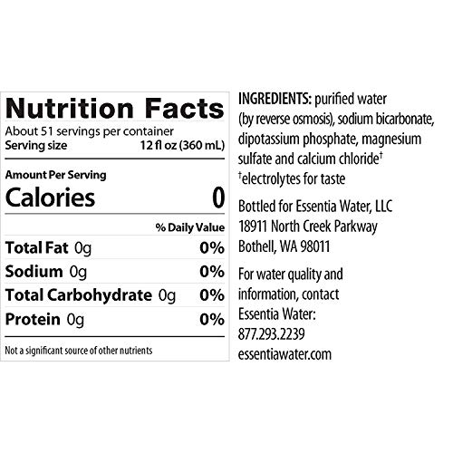 Essentia Water; 1.5-Liter Bottles; Ionized and Alkaline Hydration; Mineral Infused with 9.5 pH or Higher; Electrolytes for Taste; Pure Drinking Water 50.7 Fluid Ounce