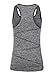 DISBEST Sports Tank Top, Women's Performance Stretch Quick Dry Yoga Workout Runing Top Vest with Removeable Pads,Grey,L/US 8