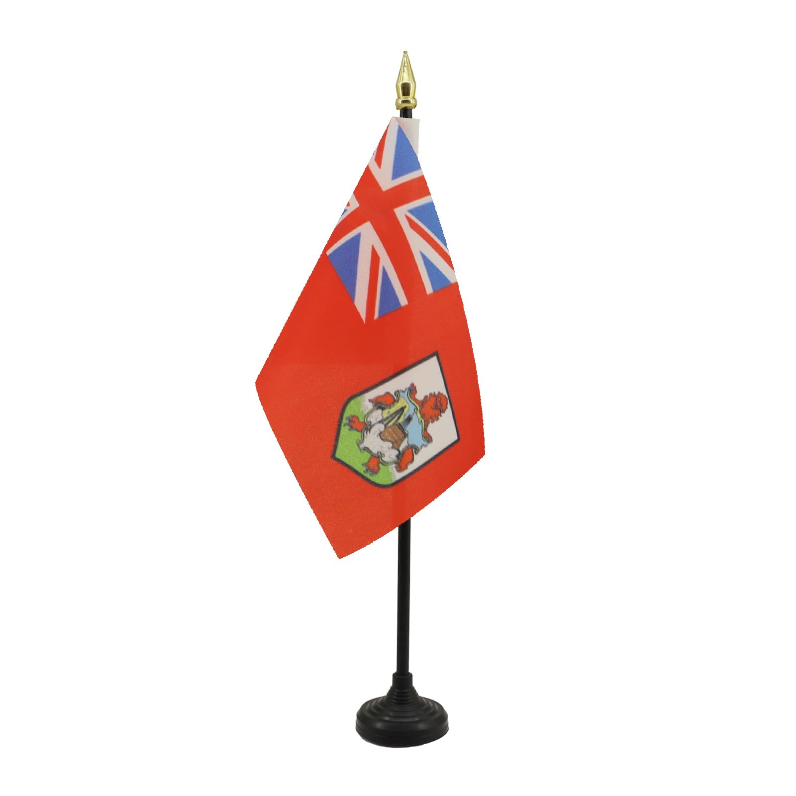 AZ FLAG - Bermuda Table Flag 4'' x 6'' - Bermudian Office Mini Banner 100% Polyester 15 x 10 cm - Mini Desk Flag with 10'' Pole and Black Plastic Base โ image 1