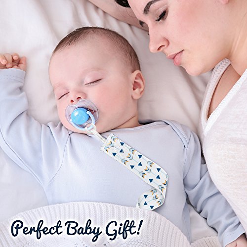 Liname Pacifier Clip for Boys with BONUS Teething Toy & eBook - 4 Pack Gift Packaging - Premium Quality & Unique Design - Pacifier Clips Fit ALL Pacifiers & Soothers - Perfect Baby Gift