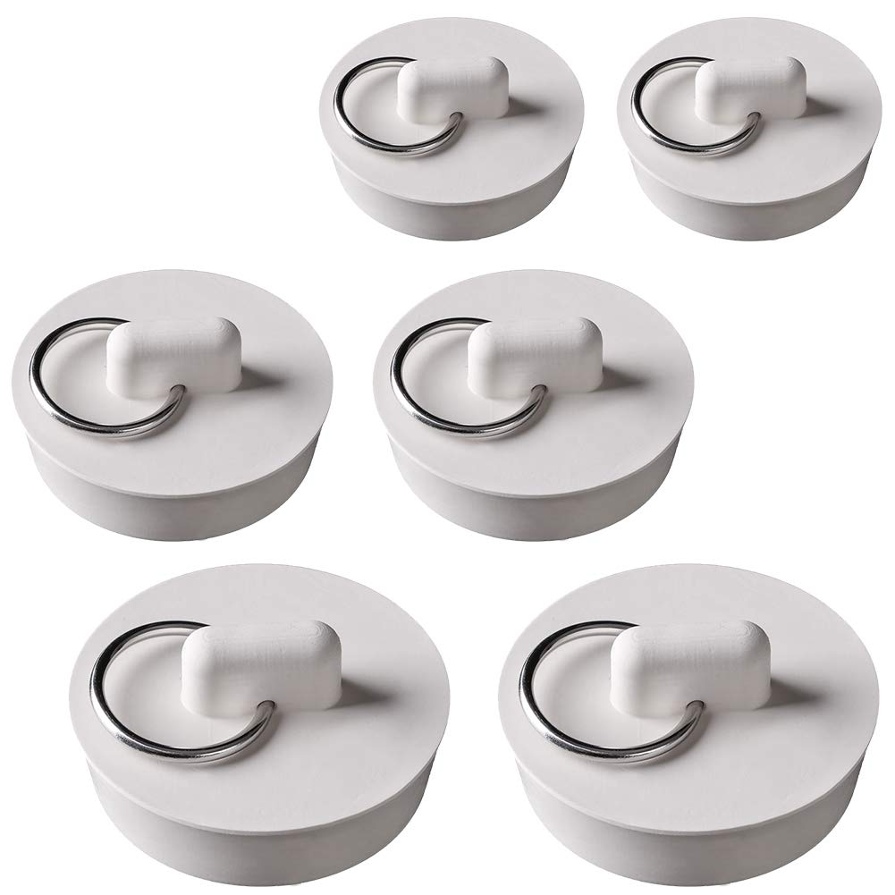 Sink Rubber Stopper 3 Sizes of Drainage Plug Laundry Pool Rubber Plug Wash Basin Water Plug Bathtub Plug Metal Plug Suitable for Bathtub Kitchen and Bathroom Used for Sink Drain Bathtub Hole White
