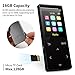 16GB Bluetooth MP3 Player with FM Radio/Voice Recorder, 60 Hours Playback, Lossless Sound,Metal Touch Button, 1.8 Inch Color Screen, HD Sound Quality Earphone, with an Armband, Black and Bluetooth