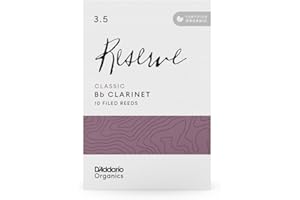 D'Addario Organic Reserve Classic Bb Clarinet Reeds - Reeds for Clarinet - Individually Sealed - 3.5 Strength, 10 Pack