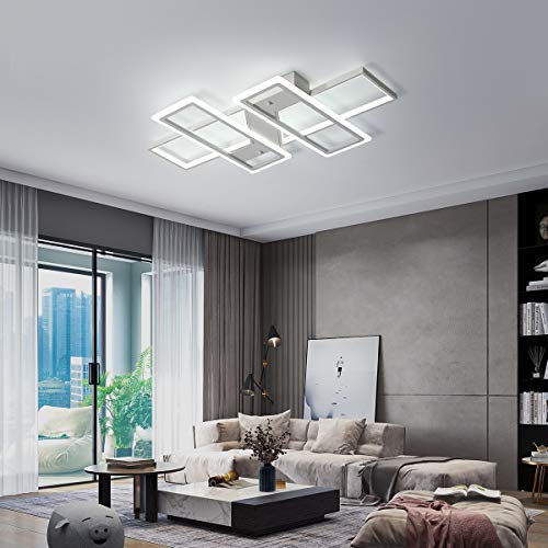 Dimmable Ceiling Light,4 Squares Modern LED Ceiling Lamps with