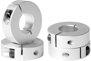 Sinoblu 12mm Bore Shaft Collar Clamp Style Aluminum Stop Collar, 12mm Bore Size, 30mm OD, with M4 Set Screw, 10mm Thickness (Pack of 4)