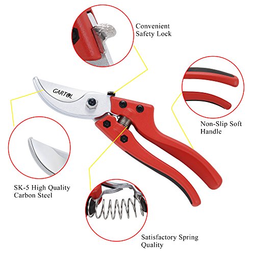 GARTOL Gardening Bypass Hand PrunersPruning Shears Scissors Perfect