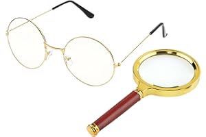 hhdatc Detective Costume Glasses Detective Magnifying Glasses Old Man Costume Adult Halloween Dress Up