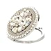 Generic Foldable 3D Handmade Engraved Compact Mirrors for Women Big Rhinestone White for Wedding Gifts