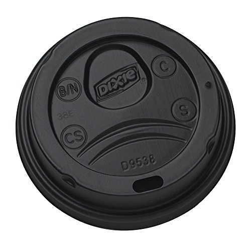 Dixie DL9538B Black Dome Lid for 8-Ounce Insulated Paper Hot Cup (Case of 10 Packs, 100 Cups per Pack)