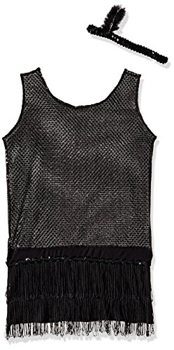 Sequin Flapper,Black,Medium 8-10