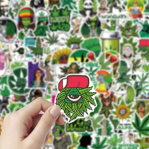 Weed Stickers for Adults, 100 Pcs Marijuana Stickers, Waterproof Vinyl Stickers for Hydro Flask Water Bottle Laptop Skateboard Computer Stickers Decal