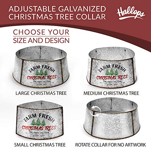 Hallops Galvanized Christmas Tree Collar Large to Small Christmas
