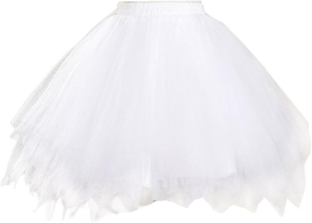 Honeystore Women's Tutu Petticoat Skirt Prom Evening Occasion Accessory White: Clothing