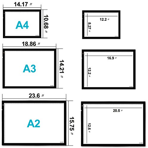 Huion A2 Large Tracing Light Box, AC Powered Light Pad, Adjustable Brightness, Light Pad for Animation, Sketching, Designing, Drawing, 5D Diamond Painting (20.47" X 12.6")