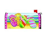 Toland Home Garden Flip Flop Welcome Colorful Summer Beach Sandal Magnetic Mailbox Cover