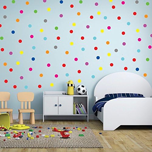 QZT 24Pcs Rainbow Multi Color Size Confetti Polka Dots Circles Vinyl Decals Wall Stickers For Home Decor,M2S1 26 black 4cm