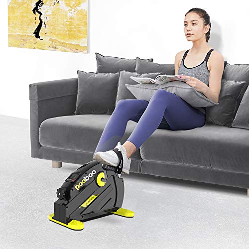 pooboo Pedal Exerciser Under Desk Exercise Bike Stationary Exercise Portable Mini Cycle Bike for