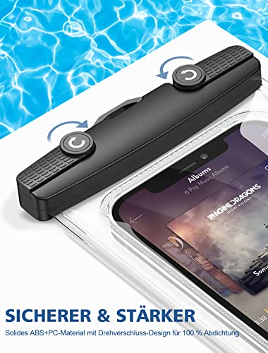 Mohard wasserdichte Handyhülle, Unterwasser IPX8 Wasserfeste Handytasche mit Umhängeband für Schwimmen & Tauchen, Waterproof Phone Case Kompatibel mit iPhone 15/14/13/12, Galaxy bis zu 7\