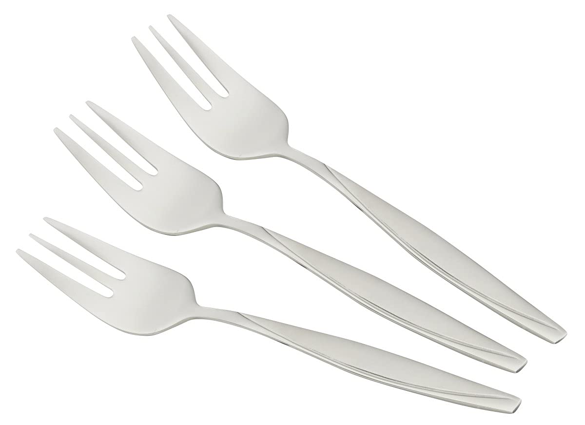 Stanley Rogers Harvard Cake Fork, High Quality Stainless Steel Fork, Essential Fruit Fork with Sweeping Elegant Design for Home Use (Colour: Silver), Quantity: 1 x Set of 3