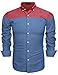 Coofandy Men's Long Sleeve Contrast Color Button Down Casual Shirts