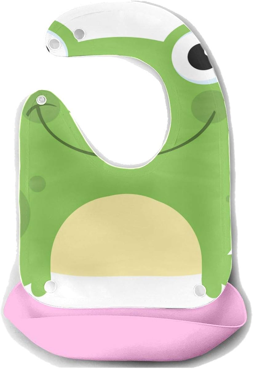 Baby Girl Teething Bibs Dibujado a mano Happy Hear Frog Cartoon