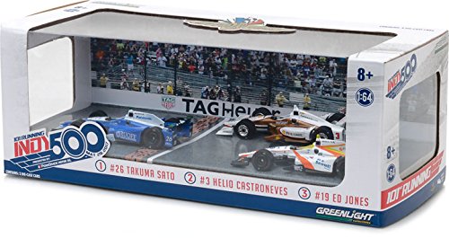 Greenlight 10797 1:64 Scale 2017 Indianapolis 500 Podium 3-Car Set - #26 Takuma Sato / Andretti Autosport, #3 Helio Castroneves / Penske Racing, #19 Ed Jones / Dale Coyne Racing Greenlight 10797 1:64 Scale 2017 Indianapolis 500 Podium 3-Car Set - #26 Takuma Sato / Andretti Autosport, #3 Helio Castroneves / Penske Racing, #19 Ed Jones / Dale Coyne Racing