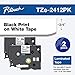 Brother Genuine, TZe2412PK, 2 Pack of Label Tape, Black Font On White Label, TZe241,Black on White primary