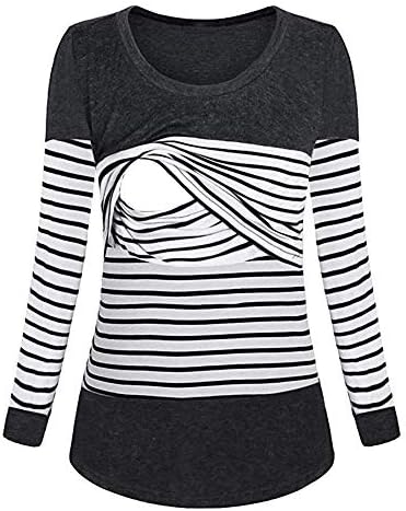 Promotions! Tootu Women Pregnant Maternity Nursing Stripe Breastfeeding Top T-Shirt Blouse