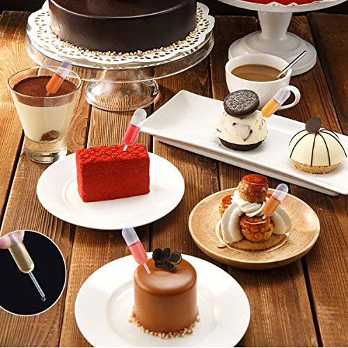 200Pcs Cupcake Pipettes 4ml Plastic Squeeze Transfer Pipettes for Strawberries Chocolate Ice Cream Mini Dropper Heart Flowers Standard - Thumbnail 6