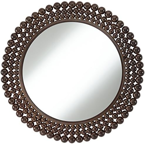 Lompico Rust Metal Beads 24" Round Wall Mirror